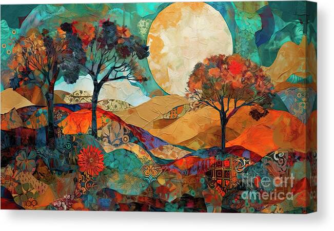 Abstract Landscape Canvas Print featuring the painting Magic Valley V by Mindy Sommers