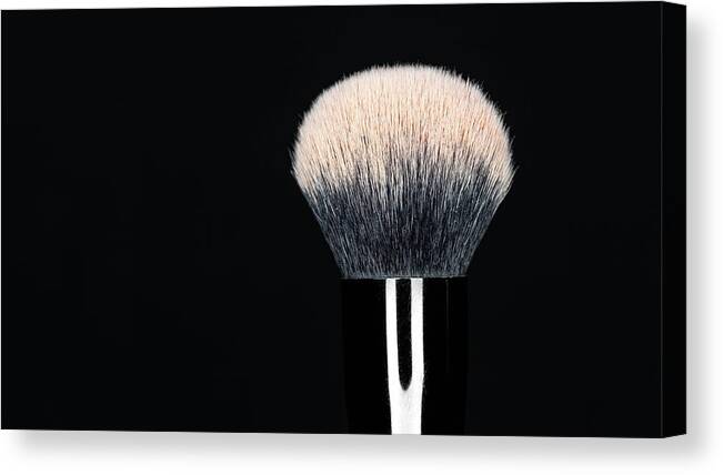 Brush Canvas Print featuring the photograph Makeup Brush Pink by Amelia Pearn