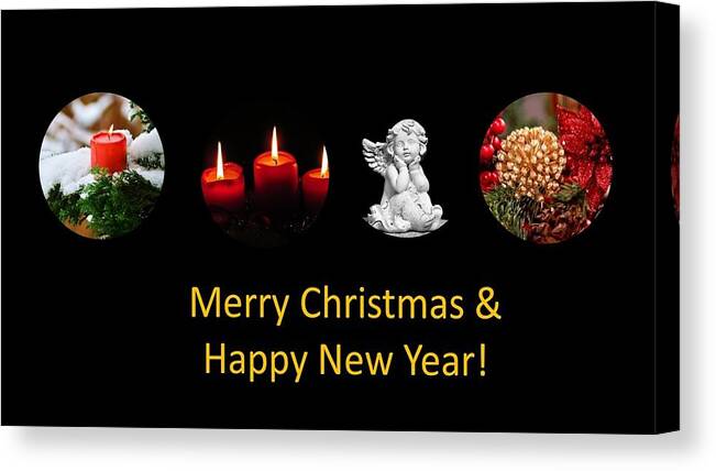 Christmas Canvas Print featuring the photograph Merry Christmas and Happy New Year by Nancy Ayanna Wyatt