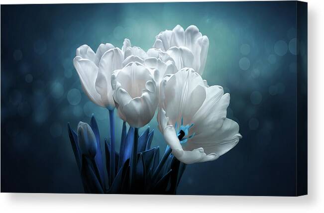 Flower Canvas Print featuring the photograph Midnight Whispers by Bill and Linda Tiepelman