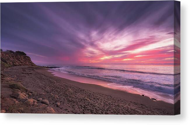 Landscape Canvas Print featuring the photograph Moonstone Beach by Laura Macky