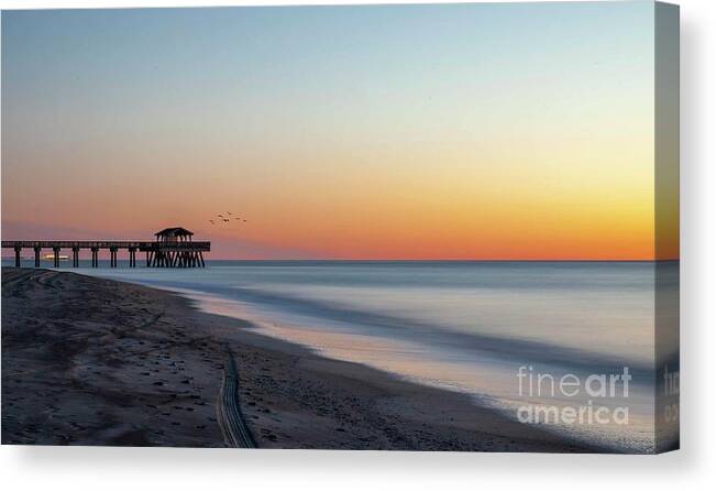 Tybee Island Canvas Print featuring the photograph Morning Walk by Laurinda Bowling