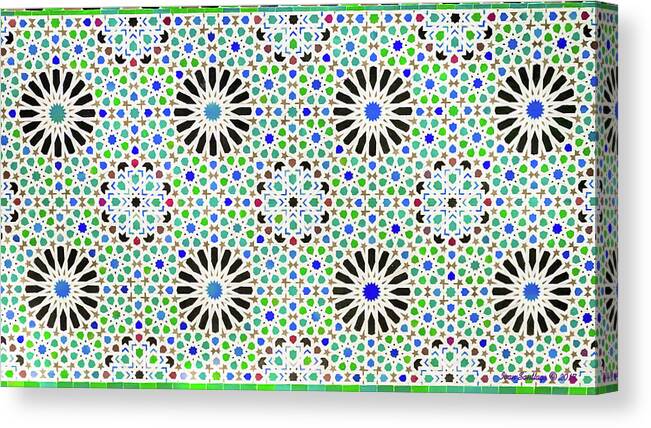 Abstract Canvas Print featuring the photograph Moroccan style pattern tiles by Ivan Santiago