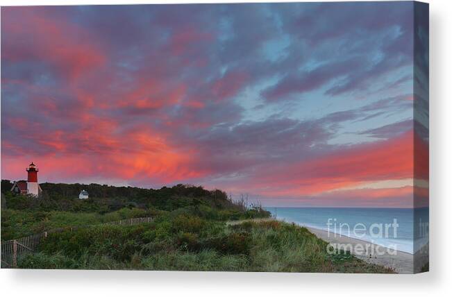Atlantic Ocean Canvas Print featuring the photograph Nauset Light, Eastham, Cape Cod, Massachusetts by Henk Meijer Photography