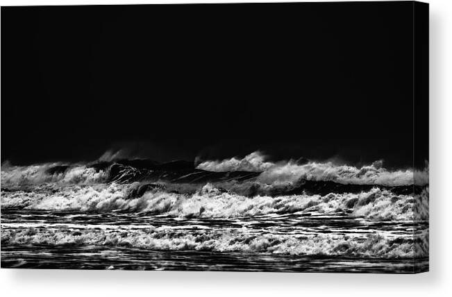 Black-and-white Canvas Print featuring the photograph Ocean In Black And White # 05 by Jorg Becker