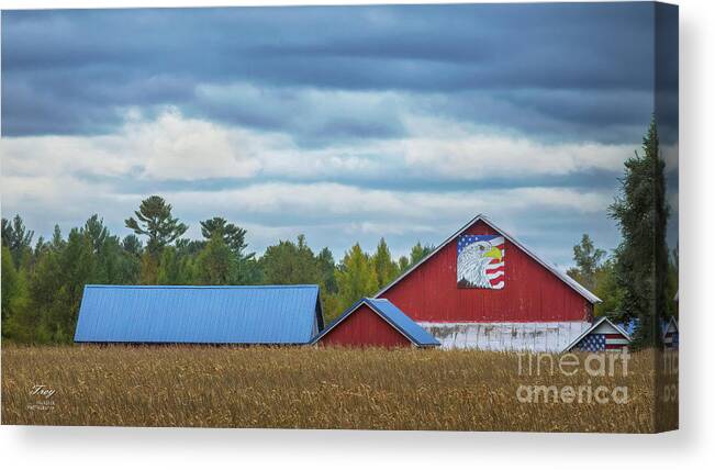 Barn Canvas Print featuring the photograph Patriotic Barn by Trey Foerster