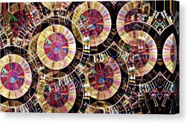Circle Canvas Print featuring the digital art Pearl Electric Sunrise by David Manlove