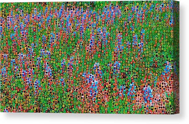Flowers Canvas Print featuring the painting Periwinkle in Garden Tones by Marilyn Smith