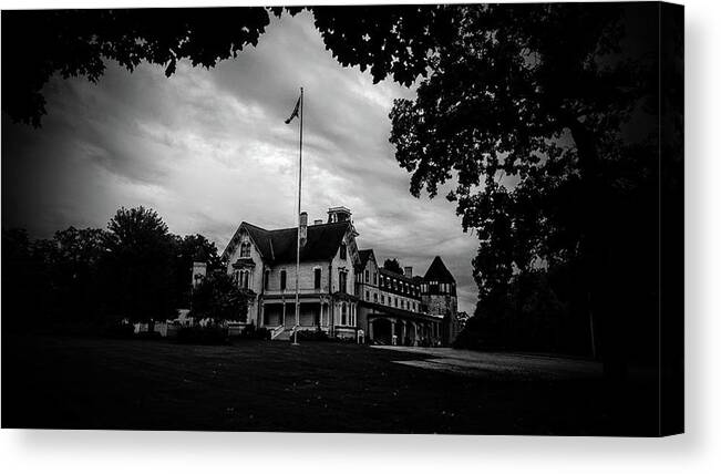 The Dole Mansion Canvas Print featuring the photograph Phantasm - BW by Fred Larucci