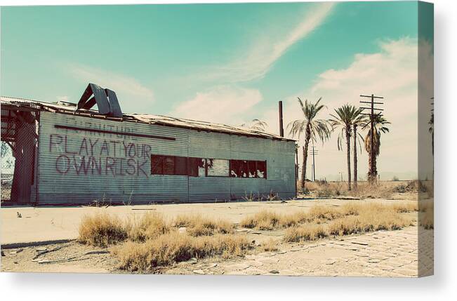 Bombay Beach Canvas Print featuring the photograph Play At Your Own Risk by Carmen Kern