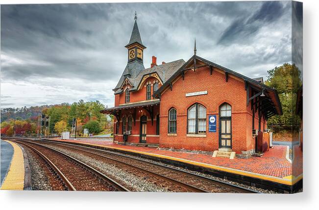 Train Station Canvas Print featuring the photograph Point of Rocks Train Station by Susan Rissi Tregoning
