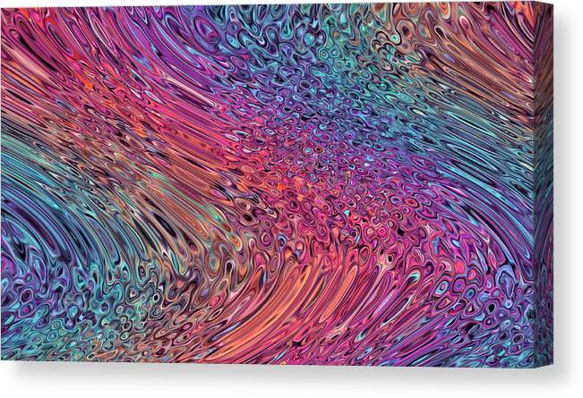 Abstract Canvas Print featuring the digital art Rainbow Ice River - Abstract by Ronald Mills