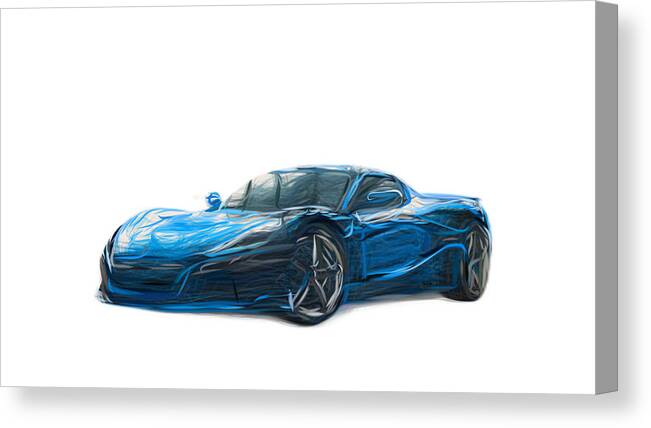 Rimac Canvas Print featuring the digital art Rimac C Two by CarsToon Concept