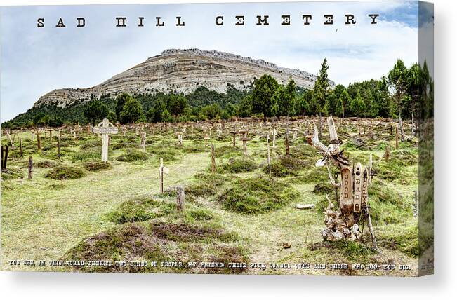 Sad Hill Cemetery Canvas Print featuring the photograph Sad Hill Cemetery Panorama by Weston Westmoreland