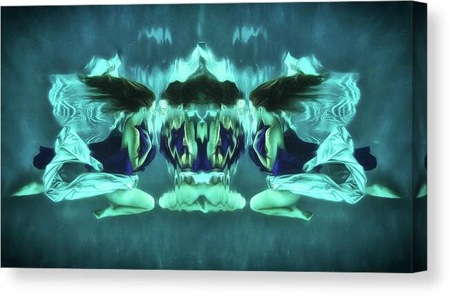 Underwater Canvas Print featuring the digital art Shattered Reflections by Brad Barton