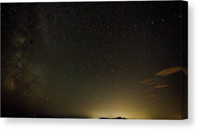 Milky Way Canvas Print featuring the photograph Shooting stars by Christopher Maxum