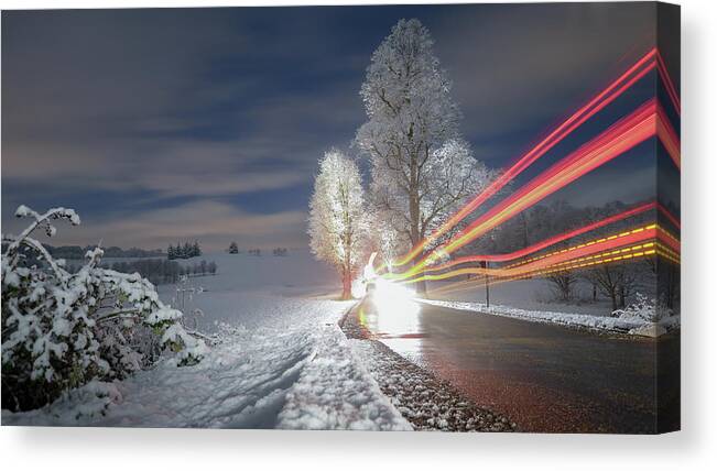 Winter Canvas Print featuring the photograph Snowy winter wonderland by Andrew Lalchan