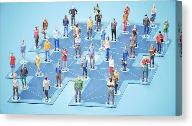 Internet Canvas Print featuring the photograph Social Networking by Imaginima