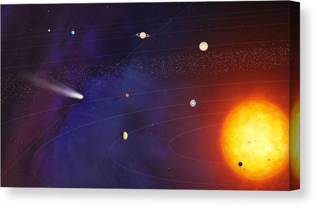 Comet Canvas Print featuring the photograph Solar System artwork by Mark Garlick
