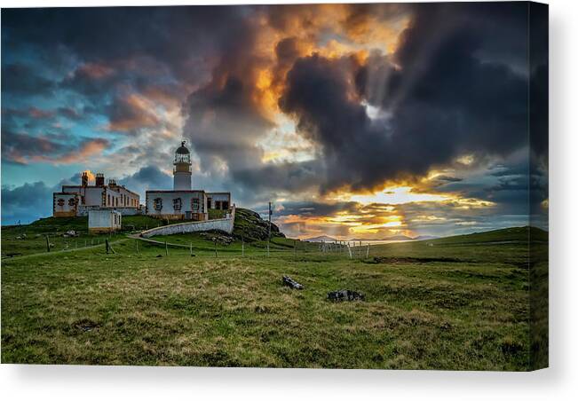 Landscape Canvas Print featuring the photograph somewhere on the Isle of Skye by Remigiusz MARCZAK