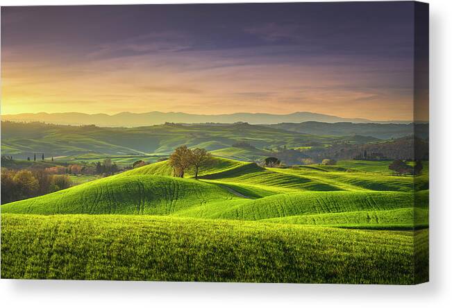 Springtime Canvas Print featuring the photograph Springtime in Tuscany, Pienza by Stefano Orazzini