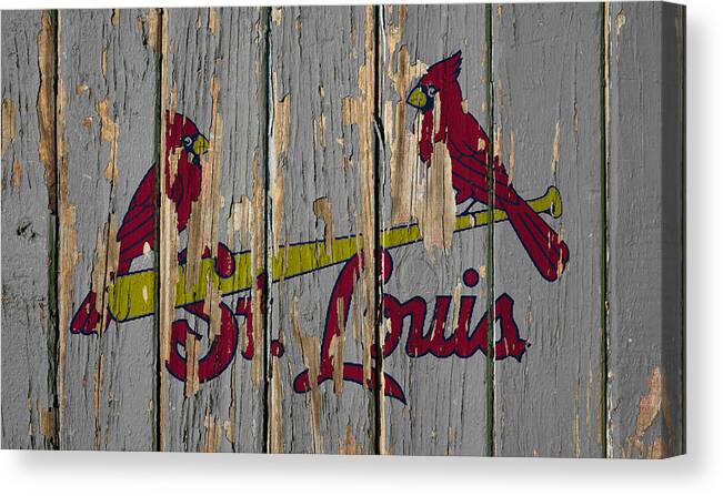 St. Louis Cardinals Vintage Logo on Old Wall Canvas Print