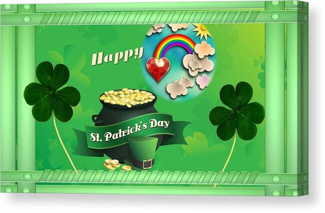 St. Patrick's Day Canvas Print featuring the mixed media St. Patrick's Day for Kids by Nancy Ayanna Wyatt