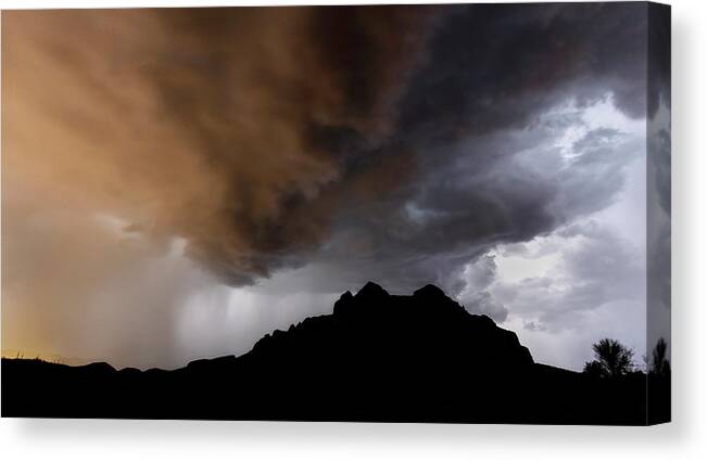 Monsoon Storm Canvas Print featuring the photograph Storms Collide. by Paul Martin