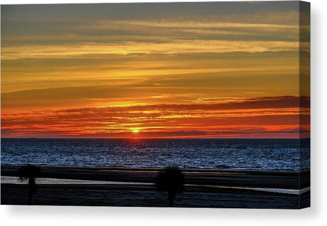 Background Canvas Print featuring the photograph Sunrise at the Beach by Darryl Brooks