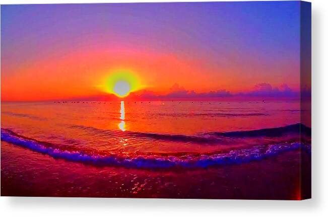 Sunrise Canvas Print featuring the photograph Sunrise Beach 29 by Rip Read