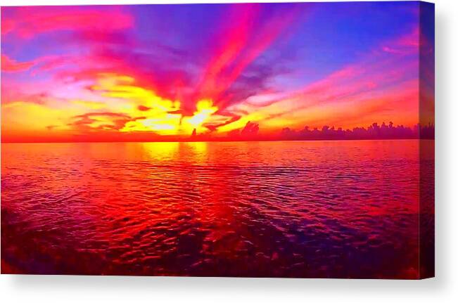 Sunrise Canvas Print featuring the photograph Sunrise Beach 634 by Rip Read