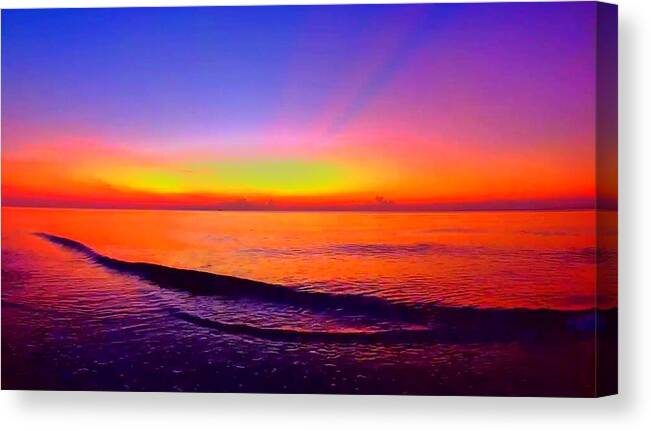 Sunrise Canvas Print featuring the photograph Sunrise Beach 7 by Rip Read