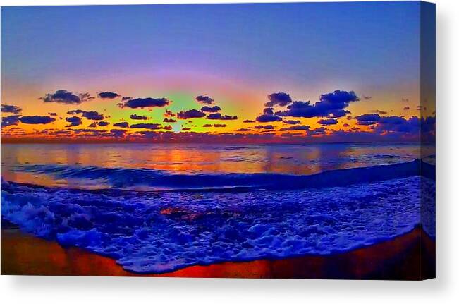 Sunrise Canvas Print featuring the photograph Sunrise Beach 8 by Rip Read