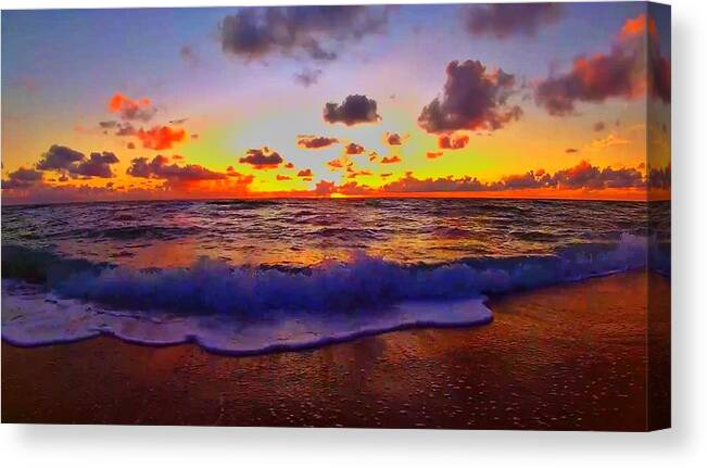 Sunrise Canvas Print featuring the photograph Sunrise Beach 862 by Rip Read