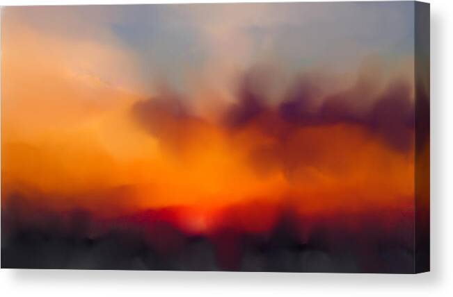 Sunset Canvas Print featuring the mixed media Sunset abstract by Faa shie