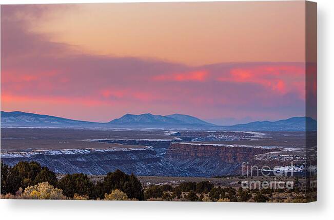 Taos Canvas Print featuring the photograph Sunset at the Gorge by Elijah Rael