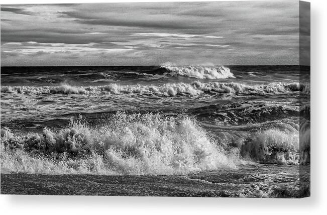 Surf City Canvas Print featuring the photograph Surf City Waves by Louis Dallara