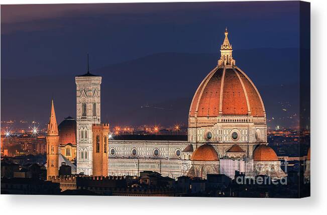 Color Image Canvas Print featuring the photograph The Basilica di Santa Maria del Fiore, Duomo by Henk Meijer Photography