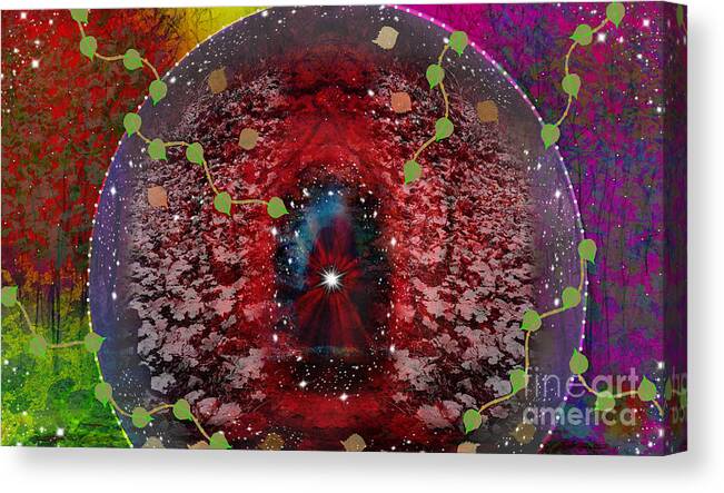 Spiritual Art Canvas Print featuring the mixed media The Beginning Of Knowledge by Diamante Lavendar