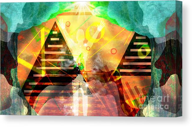 Spiritual Art Canvas Print featuring the digital art The Dawn Of Man by Diamante Lavendar