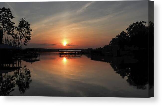 Sunrise Canvas Print featuring the photograph The Fire, The Morning by Ed Williams
