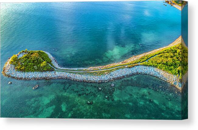 Quissett Harbor Canvas Print featuring the photograph The Kob by Veterans Aerial Media LLC