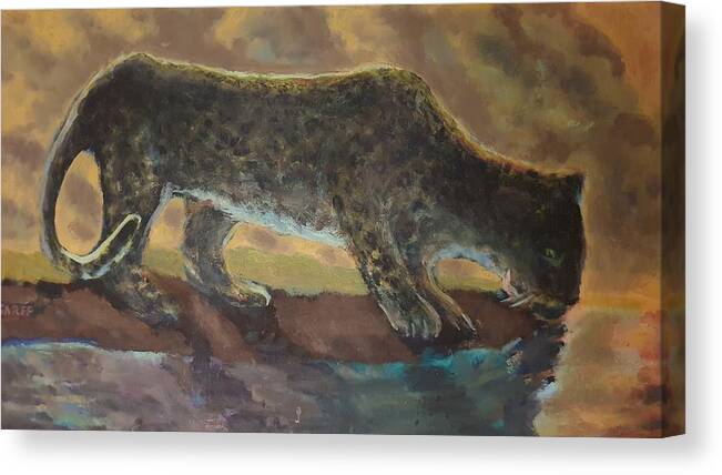Leopard Canvas Print featuring the painting The Leopard by Enrico Garff