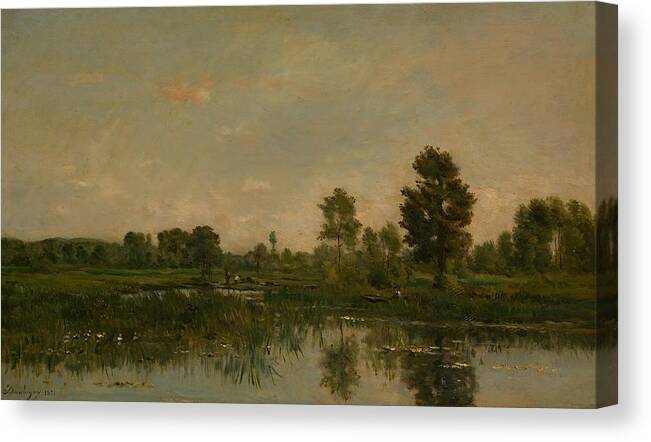 19th Century Artists Canvas Print featuring the painting The Marsh by Charles-Francois Daubigny