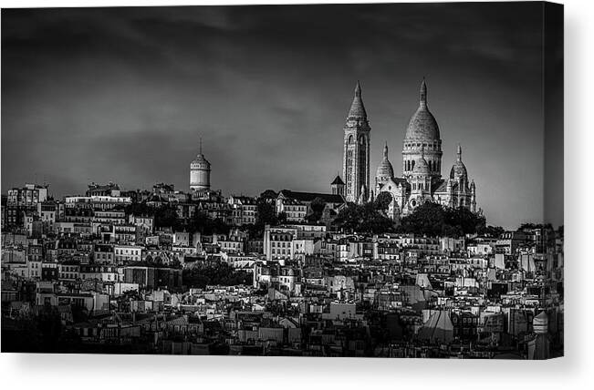Blue Hour Canvas Print featuring the photograph The Sacre Coeur by Serge Ramelli