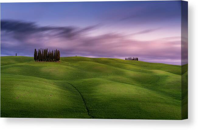 Long Exposure Canvas Print featuring the photograph Tuscany Hills by Serge Ramelli