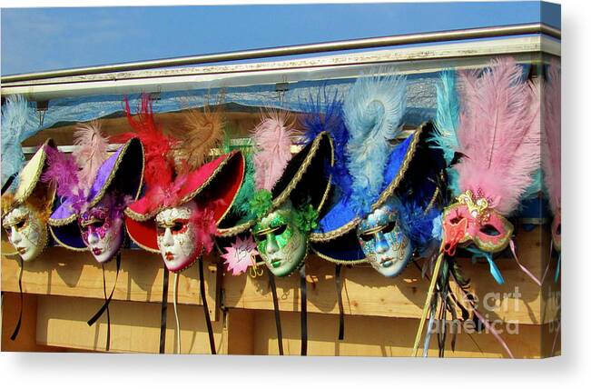 Rainbow Canvas Print featuring the photograph Venice Masks by Wendy Golden
