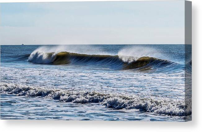 Beach Canvas Print featuring the photograph Wave Mist Photograph by Louis Dallara