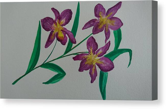 Orchids Canvas Print featuring the painting Wild orchids by Faa shie