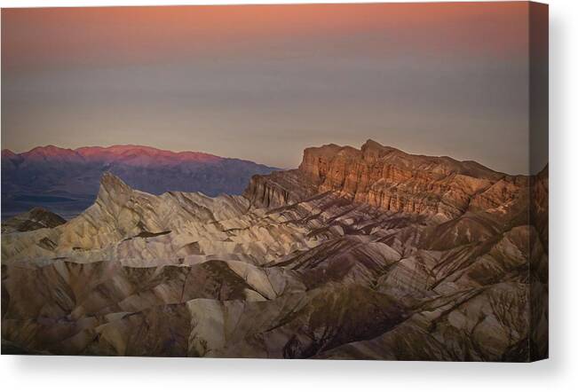 Death Valley Sunrise Canvas Print featuring the photograph Zabriskie Sunrise by Rebecca Herranen
